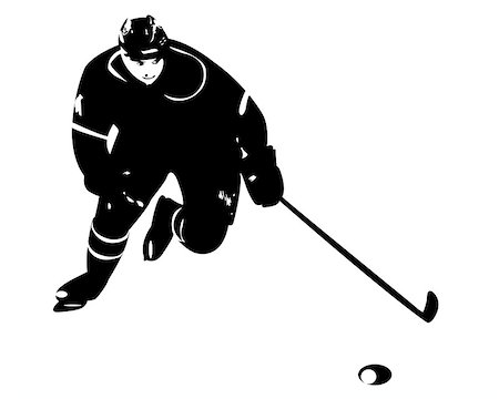 hockey player on white background Stock Photo - Budget Royalty-Free & Subscription, Code: 400-07215192