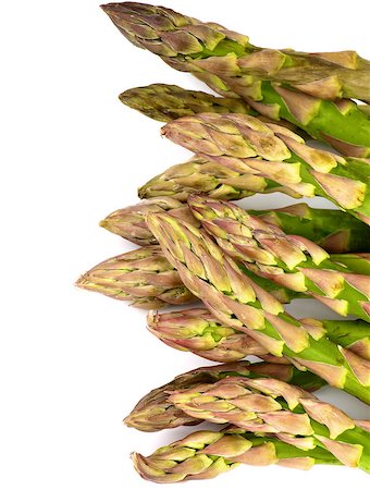 simsearch:400-06485810,k - Frame of Fresh Raw Asparagus Sprouts isolated on white background Fotografie stock - Microstock e Abbonamento, Codice: 400-07215235