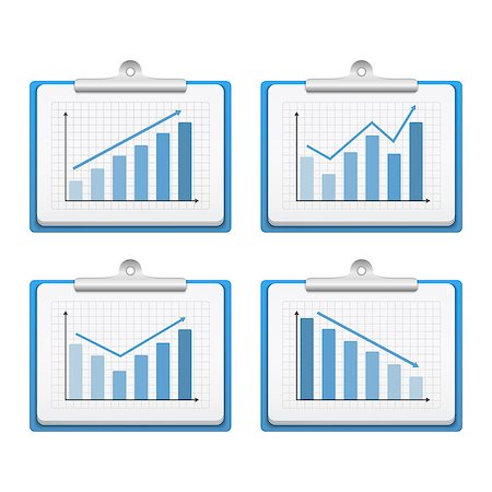 financial accounting icons - Clipboards with graphs on white background, vector eps10 illustration Stock Photo - Budget Royalty-Free & Subscription, Code: 400-07215242