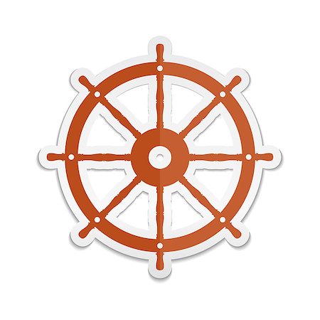 simsearch:400-05061440,k - Ship wheel sticker icon, vector eps10 illustration Photographie de stock - Aubaine LD & Abonnement, Code: 400-07215265