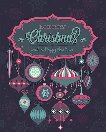 Christmas Poster. Vector illustration. Stock Photo - Budget Royalty-Free & Subscription, Code: 400-07215469