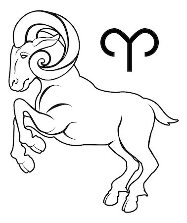 standing on hind legs - Illustration of Aries the ram zodiac horoscope astrology sign Foto de stock - Super Valor sin royalties y Suscripción, Código: 400-07215503