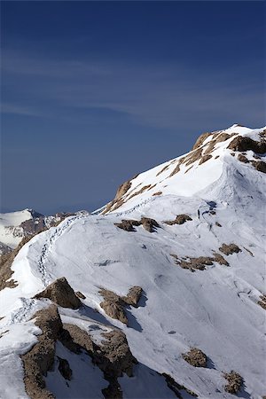 simsearch:400-07215536,k - Snow ridge and footpath to the top. Turkey, Central Taurus Mountains, Aladaglar (Anti Taurus). Foto de stock - Super Valor sin royalties y Suscripción, Código: 400-07215537