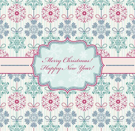 simsearch:400-07215586,k - Vector illustration of christmas card with abstract snowflakes Stock Photo - Budget Royalty-Free & Subscription, Code: 400-07215569