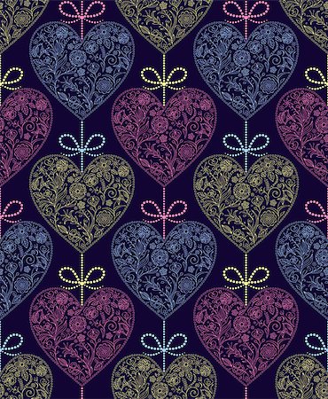 simsearch:400-07035440,k - Vector illustration of seamless pattern with abstract colorful hearts Stockbilder - Microstock & Abonnement, Bildnummer: 400-07215573