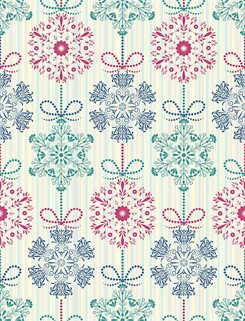 simsearch:400-07215586,k - Vector illustration of seamless pattern with christmas snowflakes Stock Photo - Budget Royalty-Free & Subscription, Code: 400-07215602