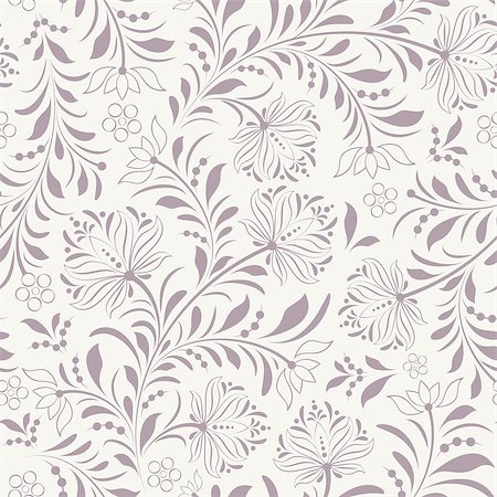 simsearch:400-07035440,k - Vector illustration of seamless pattern with abstract flowers.Floral background Stockbilder - Microstock & Abonnement, Bildnummer: 400-07215786