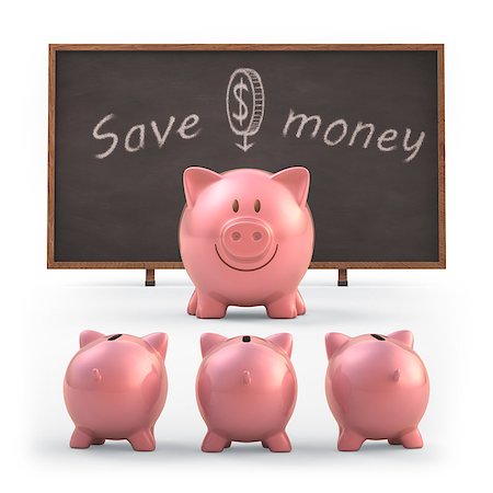 Piggy bank teaching students to save money. Clipping path included. Stock Photo - Budget Royalty-Free & Subscription, Code: 400-07215780