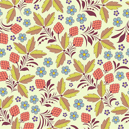 simsearch:400-07035440,k - Vector illustration of seamless pattern with abstract flowers.Floral background Stockbilder - Microstock & Abonnement, Bildnummer: 400-07215798