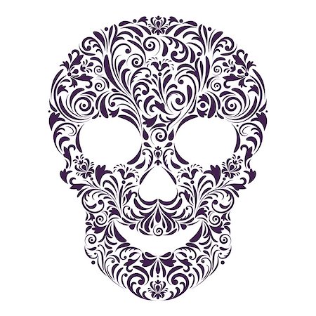 signs for mexicans - Vector illustration of abstract floral skull isolated on white background. Foto de stock - Super Valor sin royalties y Suscripción, Código: 400-07215799