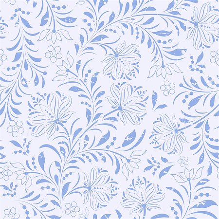 simsearch:400-07035440,k - Vector illustration of seamless pattern with abstract flowers.Floral background Stockbilder - Microstock & Abonnement, Bildnummer: 400-07215801