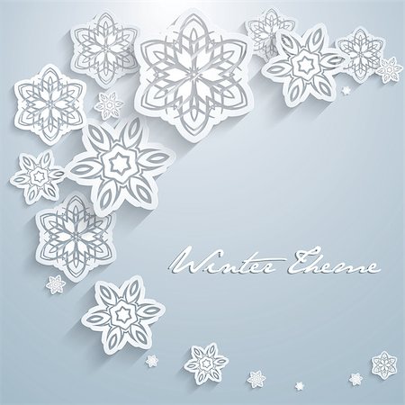 simsearch:400-08713262,k - Abstract 3D Snowflakes Design Vector  Christmas Background Stock Photo - Budget Royalty-Free & Subscription, Code: 400-07215838
