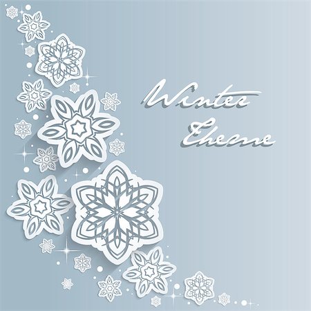 simsearch:400-08713262,k - Abstract 3D Snowflakes Design Vector  Christmas Background Stock Photo - Budget Royalty-Free & Subscription, Code: 400-07215840