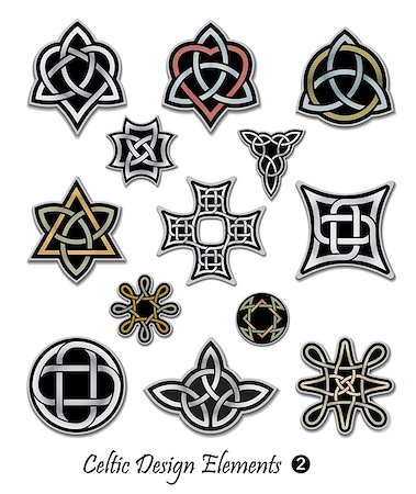 Collection of Celtic symbols and designs. Great for publications, decorative purposes and tattoo. Photographie de stock - Aubaine LD & Abonnement, Code: 400-07216043