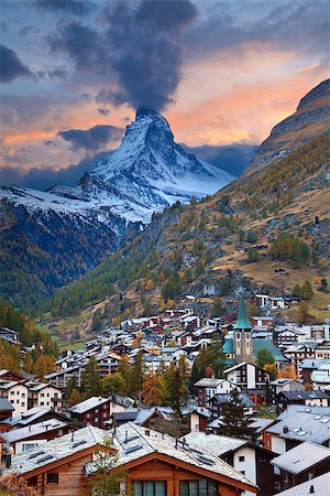 switzerland forest cantons - Image of Zermatt and the Matterhorn taken during dramatic sunset. Stock Photo - Budget Royalty-Free & Subscription, Code: 400-07216178