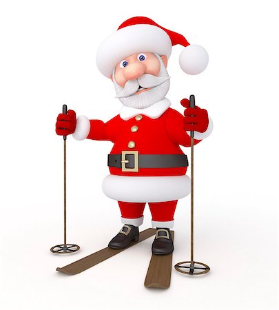 santa claus ski - New Year's congratulation from Santa Claus. Stock Photo - Budget Royalty-Free & Subscription, Code: 400-07216470