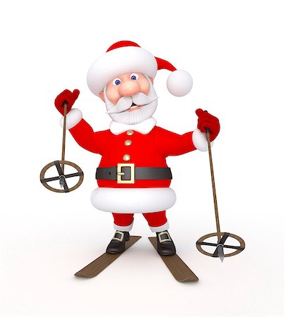santa claus ski - New Year's congratulation from Santa Claus. Stock Photo - Budget Royalty-Free & Subscription, Code: 400-07216471
