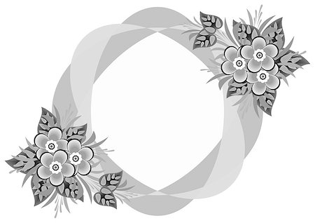 simsearch:400-06093261,k - Illustration of frame with abstract flowers in grey colours Fotografie stock - Microstock e Abbonamento, Codice: 400-07216545