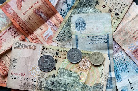 These are shabby Sri Lanka rupees and coins. Fotografie stock - Microstock e Abbonamento, Codice: 400-07216717