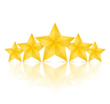 simsearch:400-07052920,k - Five golden stars with reflection on white background, vector eps10 illustration Foto de stock - Super Valor sin royalties y Suscripción, Código: 400-07216754