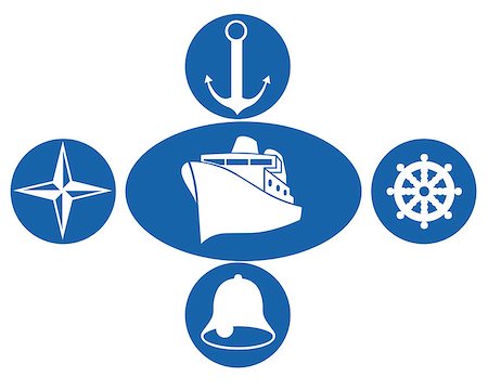Marine emblem on a white background Photographie de stock - Aubaine LD & Abonnement, Code: 400-07216778