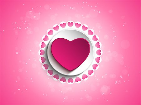 simsearch:400-08980419,k - Vector - Valentine Day Love Heart Pink Background Stock Photo - Budget Royalty-Free & Subscription, Code: 400-07217176