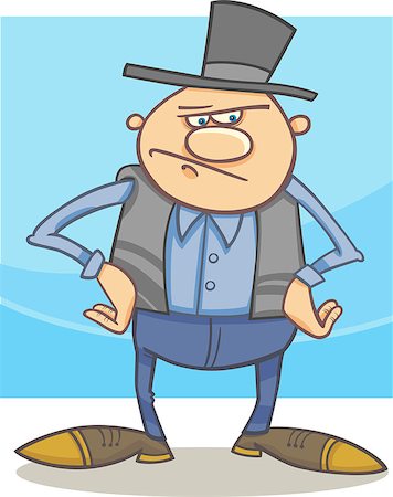 simsearch:400-04722985,k - Cartoon Illustration of Old Farmer or Cowboy in the Hat Fotografie stock - Microstock e Abbonamento, Codice: 400-07217413