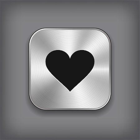simsearch:400-07212658,k - Heart icon - vector metal app button Stock Photo - Budget Royalty-Free & Subscription, Code: 400-07217520