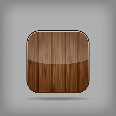 simsearch:400-07212658,k - Vector glossy wooden app button Stock Photo - Budget Royalty-Free & Subscription, Code: 400-07217535