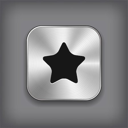 simsearch:400-07212658,k - Star icon - vector metal app button Stock Photo - Budget Royalty-Free & Subscription, Code: 400-07217530