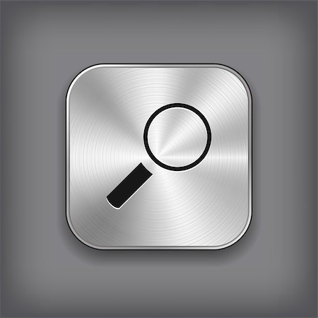 simsearch:400-07212658,k - Search icon - vector metal app button Stock Photo - Budget Royalty-Free & Subscription, Code: 400-07217540