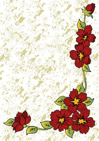 simsearch:400-08198402,k - Illustration of abstract floral corner with grunge background Foto de stock - Super Valor sin royalties y Suscripción, Código: 400-07217693