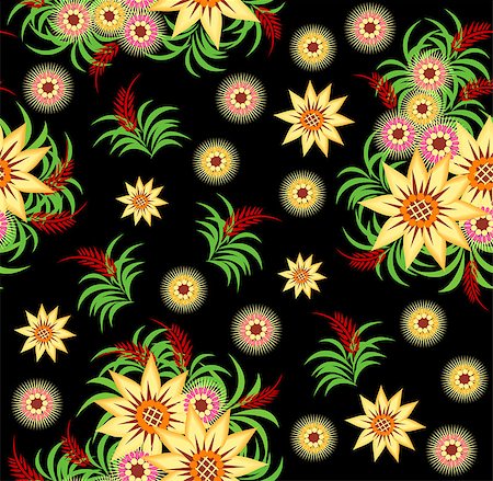 simsearch:400-08198402,k - Illustration of seamless abstract floral background Foto de stock - Super Valor sin royalties y Suscripción, Código: 400-07217701