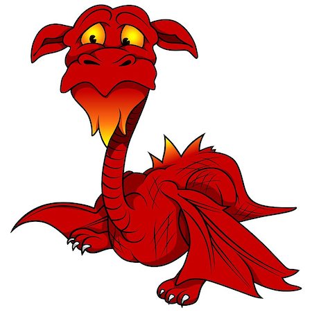 simsearch:400-08956391,k - Red Dragon - Colored Cartoon Illustration, Vector Stock Photo - Budget Royalty-Free & Subscription, Code: 400-07218160
