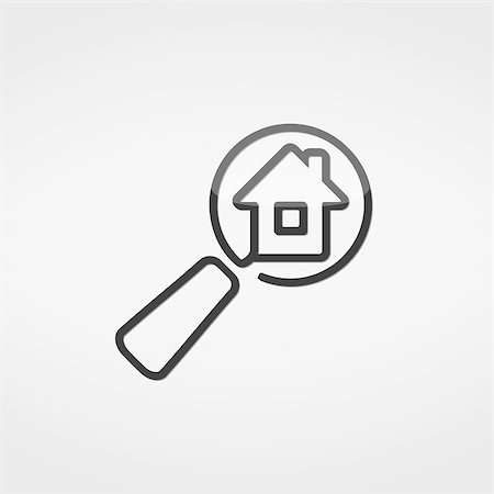 simsearch:400-05899415,k - Search house icon, vector eps10 illustration Photographie de stock - Aubaine LD & Abonnement, Code: 400-07218172