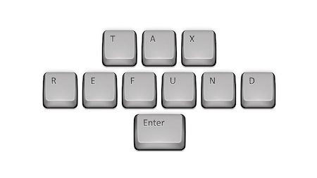 rimborso - Phrase Tax Refund on keyboard and enter key. Vector concept illustration. Fotografie stock - Microstock e Abbonamento, Codice: 400-07218337