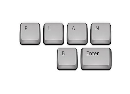 sibgat (artist) - Phrase Plan B on keyboard and enter key. Vector concept illustration. Foto de stock - Royalty-Free Super Valor e Assinatura, Número: 400-07218355