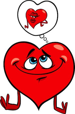 simsearch:400-04722985,k - Cartoon Illustration of Happy Heart in Love on Valentine Day Fotografie stock - Microstock e Abbonamento, Codice: 400-07218443