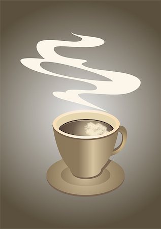 simsearch:400-04603391,k - Illustration of coffee cup and saucer with background Fotografie stock - Microstock e Abbonamento, Codice: 400-07218526
