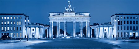 famous statues with horses - Toned image of Brandenburg Gate in Berlin, Germany. Stock Photo - Budget Royalty-Free & Subscription, Code: 400-07218532