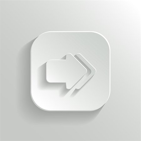 Arrow icon - vector white app button with shadow Stock Photo - Budget Royalty-Free & Subscription, Code: 400-07218694