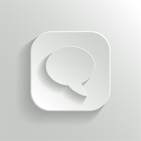Speech icon - vector white app button with shadow Photographie de stock - Aubaine LD & Abonnement, Code: 400-07218705