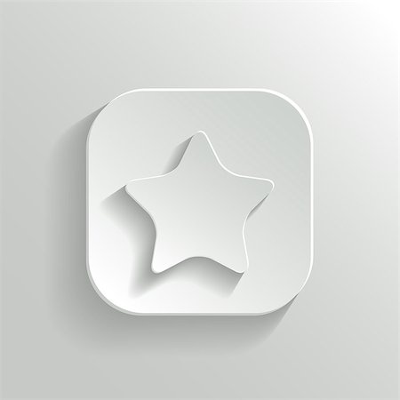 Star icon - vector white app button with shadow Stock Photo - Budget Royalty-Free & Subscription, Code: 400-07218706