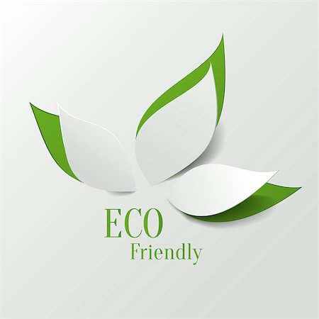 Green eco friendly background - abstract paper leaves Stock Photo - Budget Royalty-Free & Subscription, Code: 400-07218727