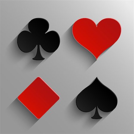 simsearch:400-05112861,k - Set of casino elements - playing card symbols icons Stockbilder - Microstock & Abonnement, Bildnummer: 400-07218729