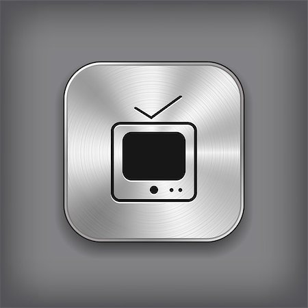 simsearch:400-07212658,k - TV icon - vector metal app button Stock Photo - Budget Royalty-Free & Subscription, Code: 400-07218720