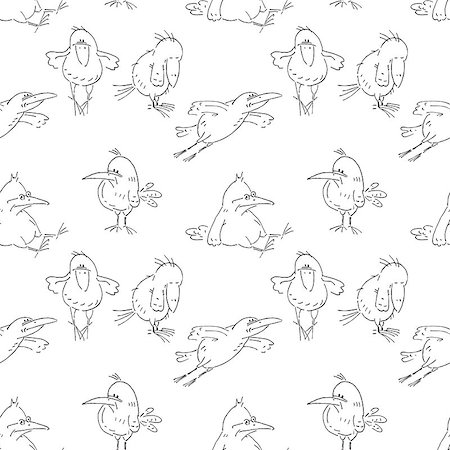 simsearch:400-07219167,k - Seamless pattern with cartoon birds. Stock Photo - Budget Royalty-Free & Subscription, Code: 400-07218738