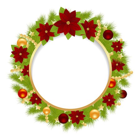 simsearch:400-07061808,k - Christmas wreath with christmas decorations isolated on a white background. Photographie de stock - Aubaine LD & Abonnement, Code: 400-07218791