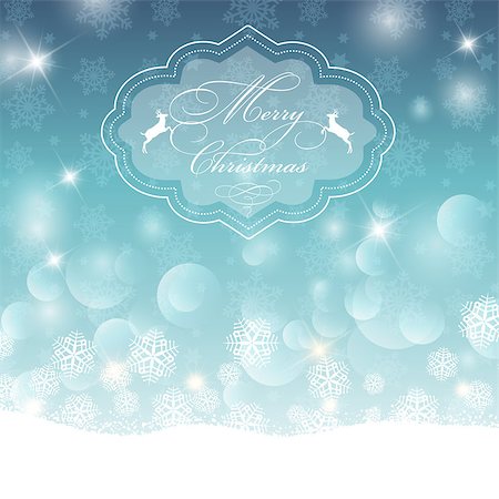 Decorative Christmas background with bokhe lights and snowflakes design Stock Photo - Budget Royalty-Free & Subscription, Code: 400-07218900