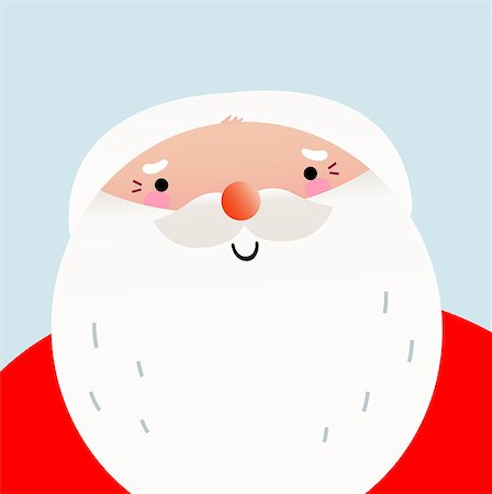 face card - Happy Santa Claus face. Vector Illustration Stock Photo - Budget Royalty-Free & Subscription, Code: 400-07218917